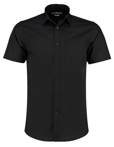 KUS-KK141-Mens Tailored Fit Poplin Shirt Short Sleeve